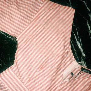 Striped Ruffle Sleeve Jumpsuit